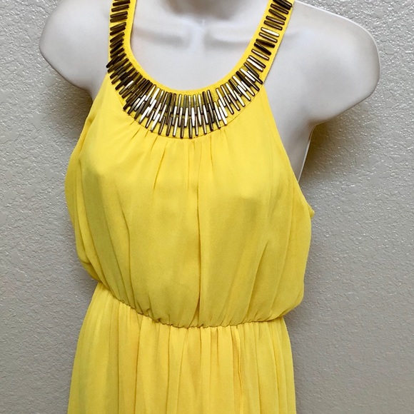 Thalia Sodi Embellished yellow high-low dress - Picture 2 of 6